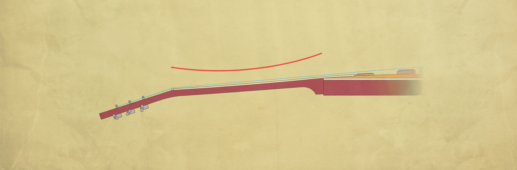 Straightening a bowed neck (with some complications)