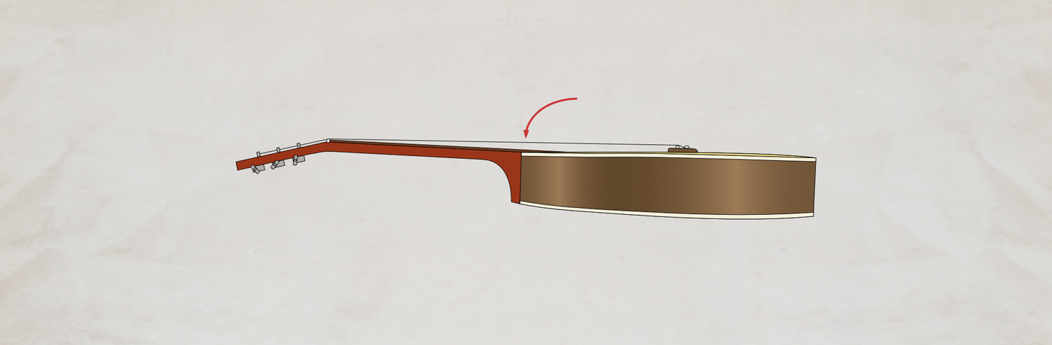 Travel guitar demonstrates neck resets
