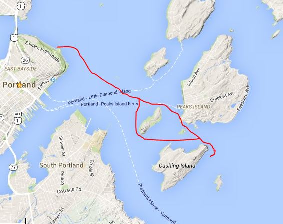 THE ROUTE TO WHITEHEAD PASSAGE WITH A DETOUR AROUND HOUSE ISLAND