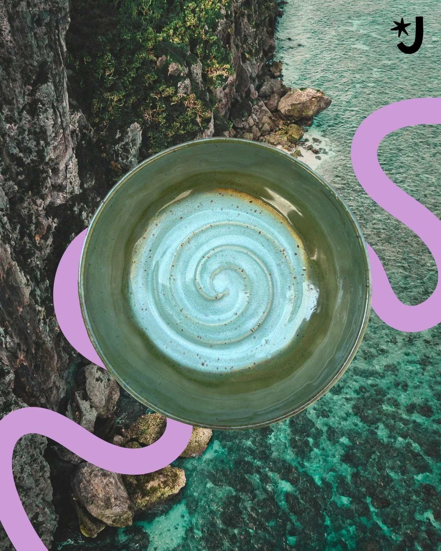 This swirly snack bowl was #wheelthrown and the wave was shaped with my finger while it was still on the wheel. 

High-fired 🔥 / ocean-inspired 🌊

#oceaninspired #ceramicslove #ceramiclove #wheelthrownpottery #potterywheel #potteryart #natureartist