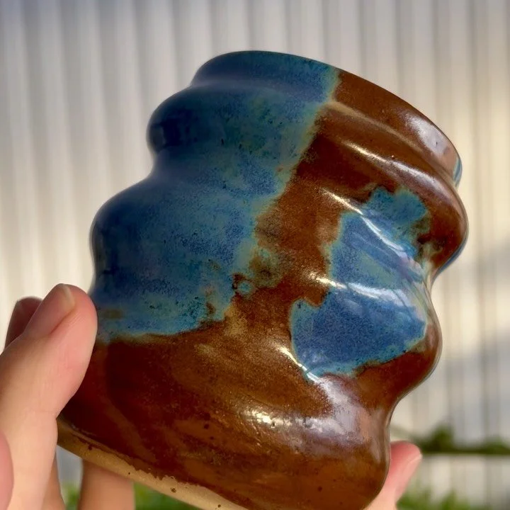 Is she a cup? A vase? She&rsquo;s whatever you want her to be 🌀

#wheelthrown #potterylove #spectrumglazes #ceramicstudio