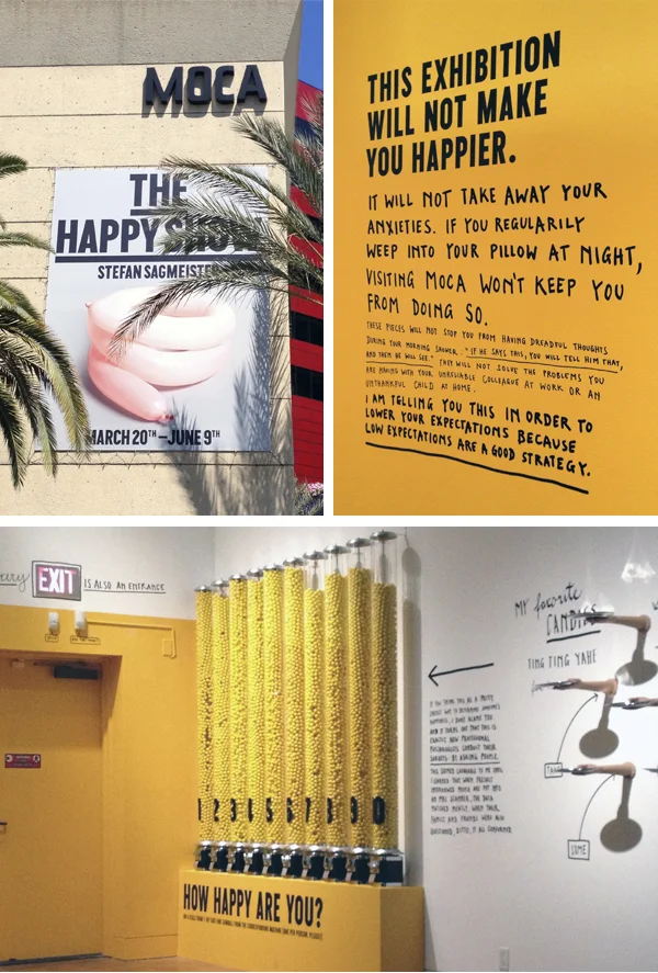 A majority of the copy on the wall was handwritten. And who doesn't love a giant gum ball machine!