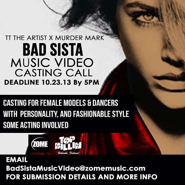 TT The Artist and Murder Mark - Bad Sista Offical Casting Flyer.jpg