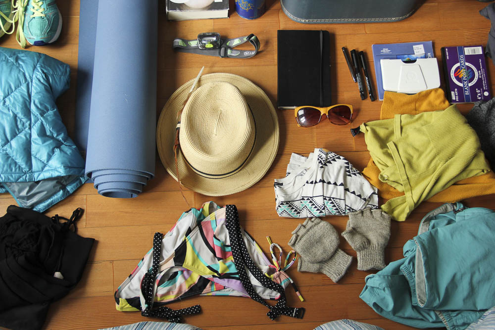Packing for a vacation.