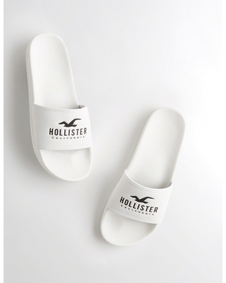 hollister logo slide sandals