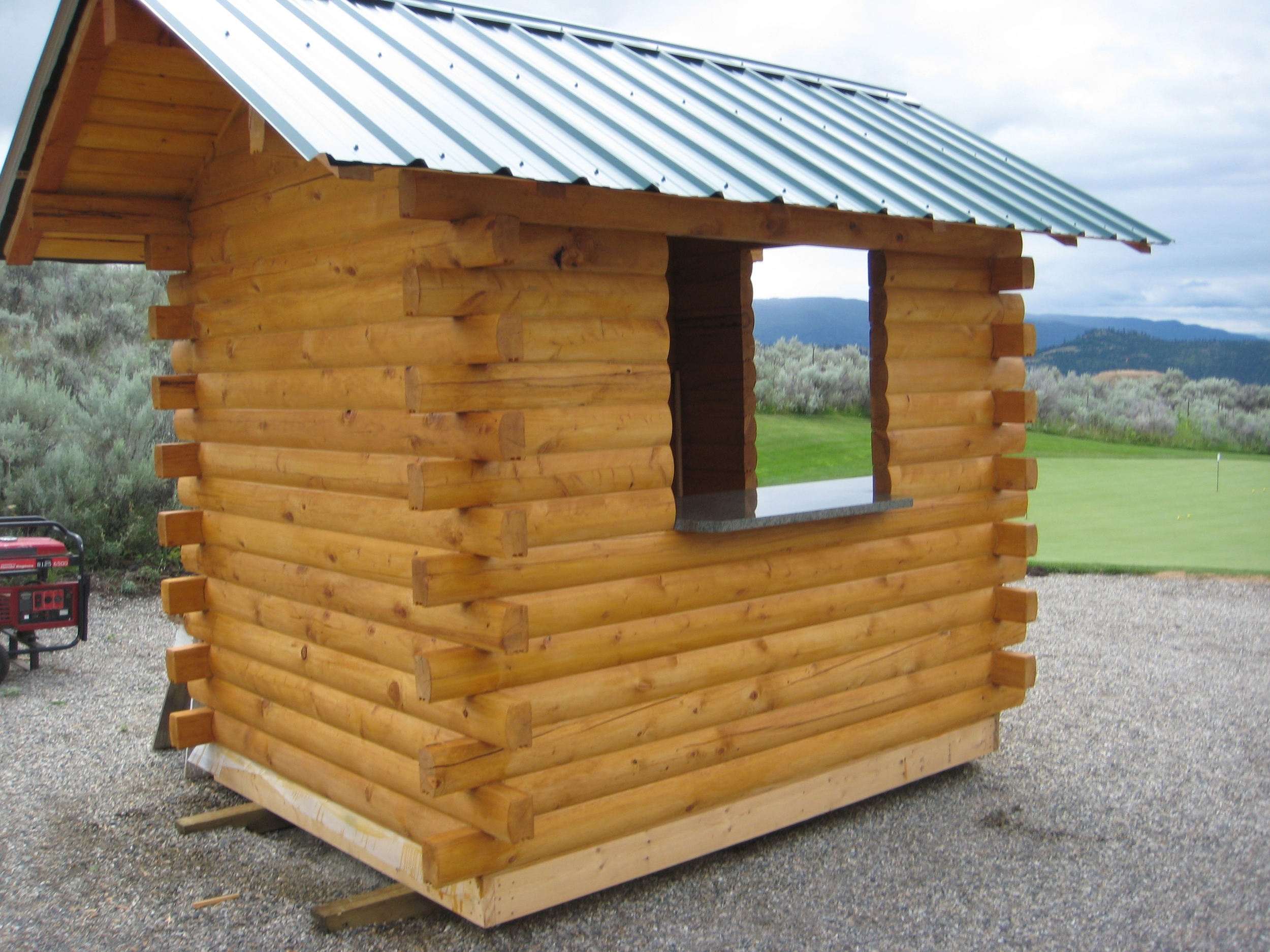  Outbuilding at "The Rise" Golf Course constructed with RB 4x6” Cedar log 