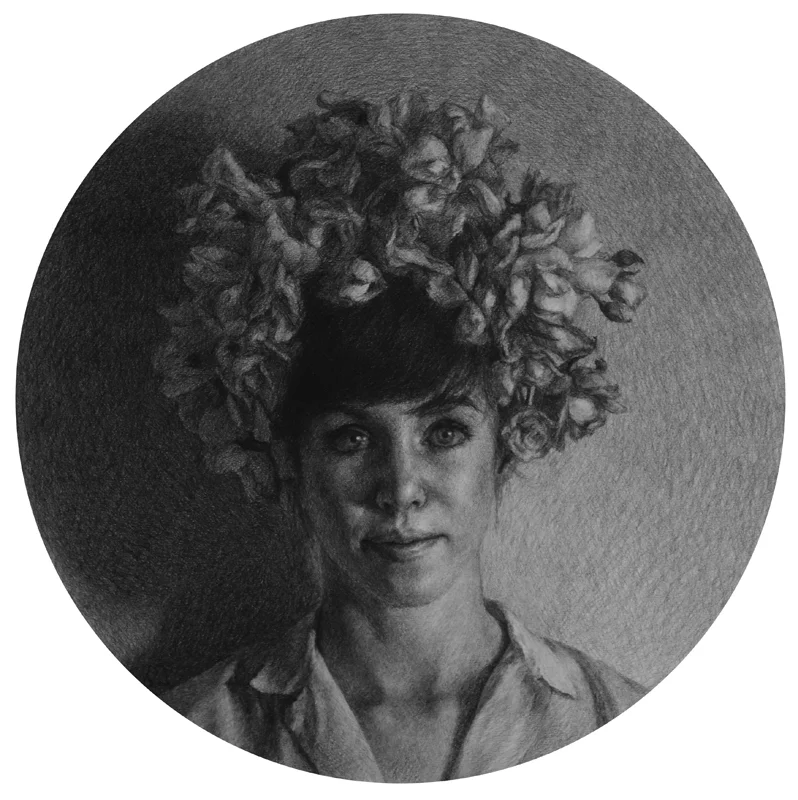 ‘Study for Bouquet II’, 2015-2016, pencil on paper, 50cm x 50cm. Framed (see below image). Was $2750, now $1700
