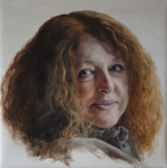 ‘Freya’ (Portrait of my aunt)’, 2016, oil on linen, 35.5cm x 35.5cm. Was $2000, now $1200