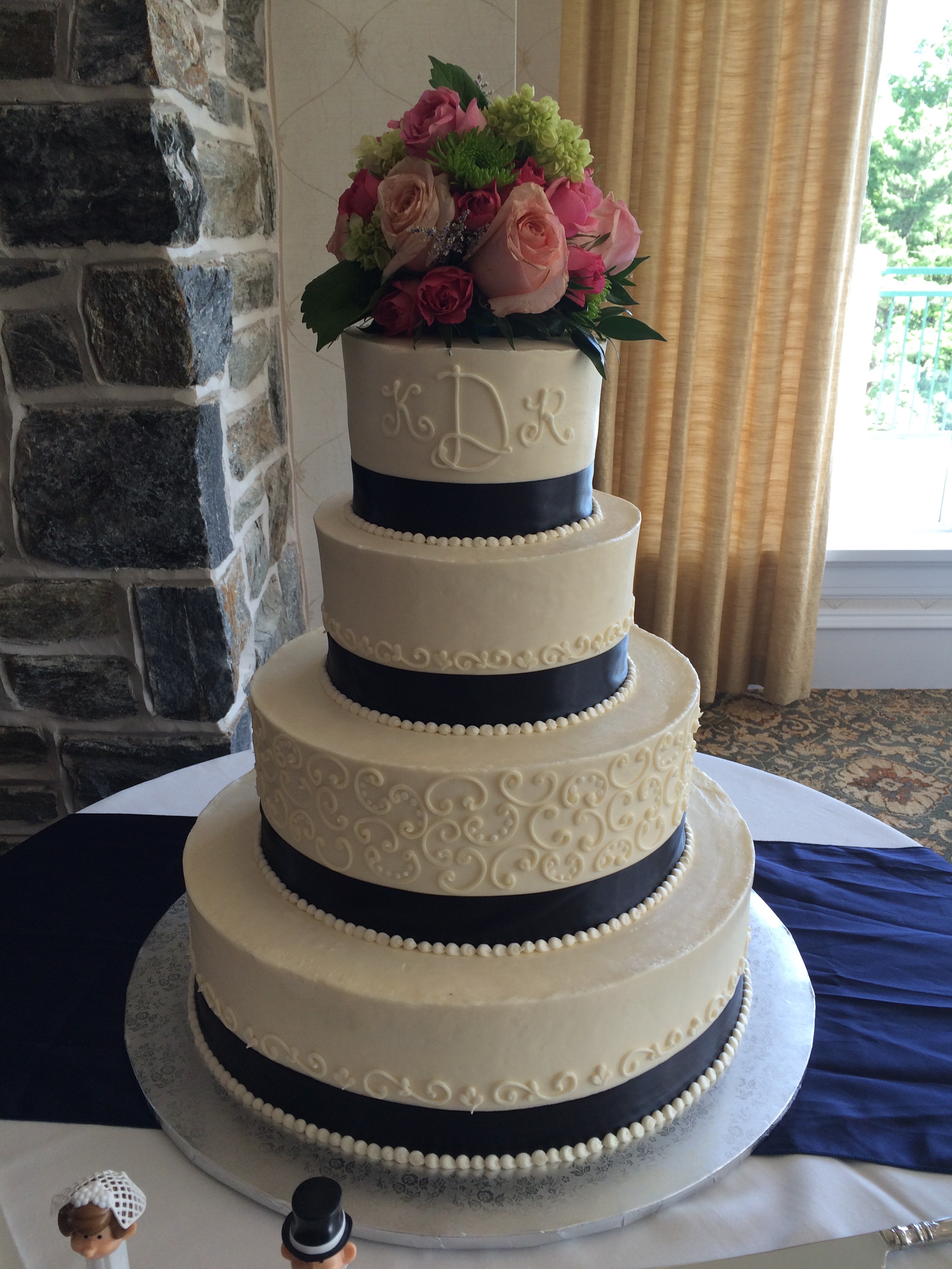 Navy Summer Wedding Cake