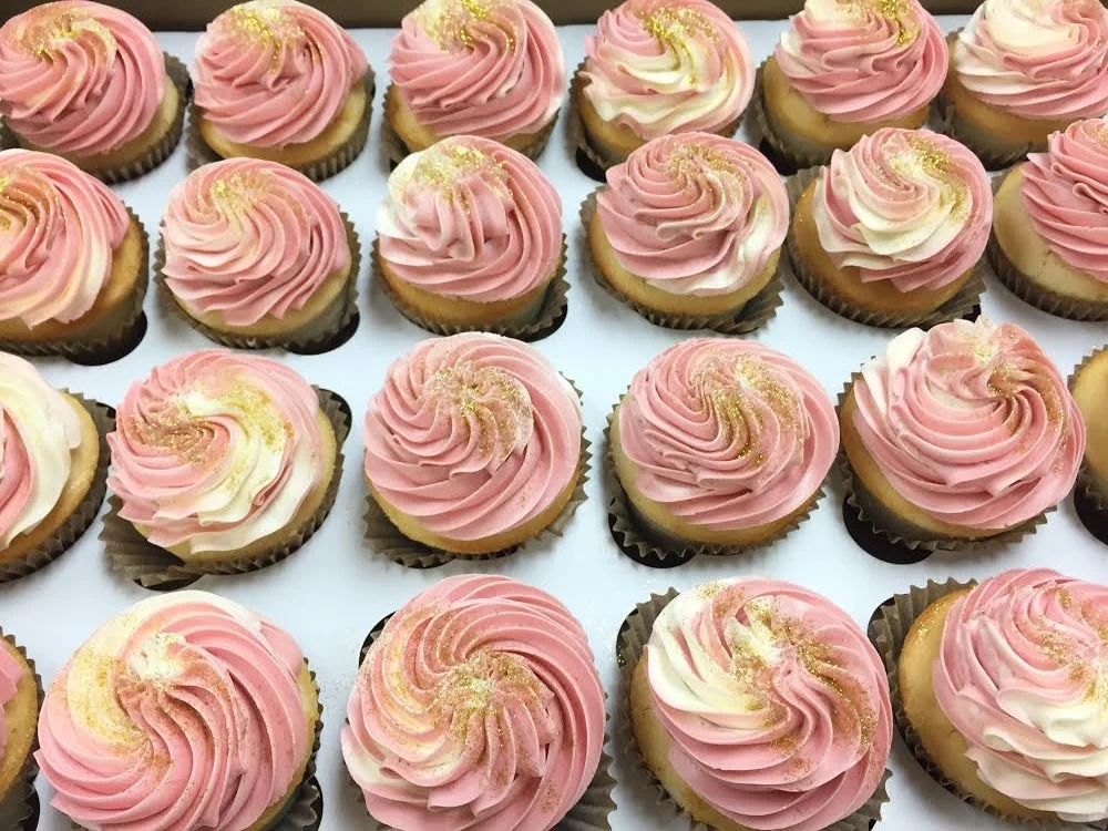 Strawberry Swirl with Gold Glitter