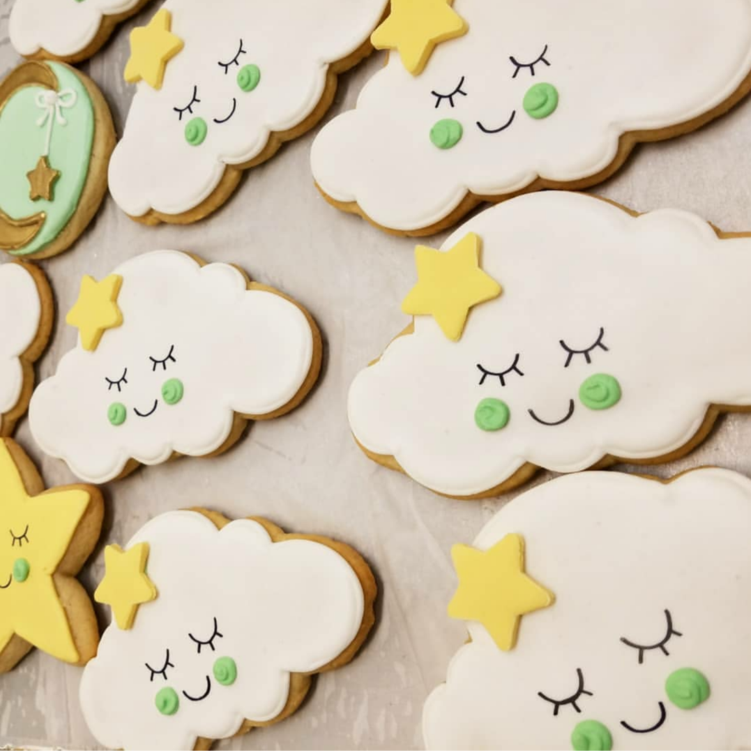 Sweet Cloud Cookies for a Baby Shower