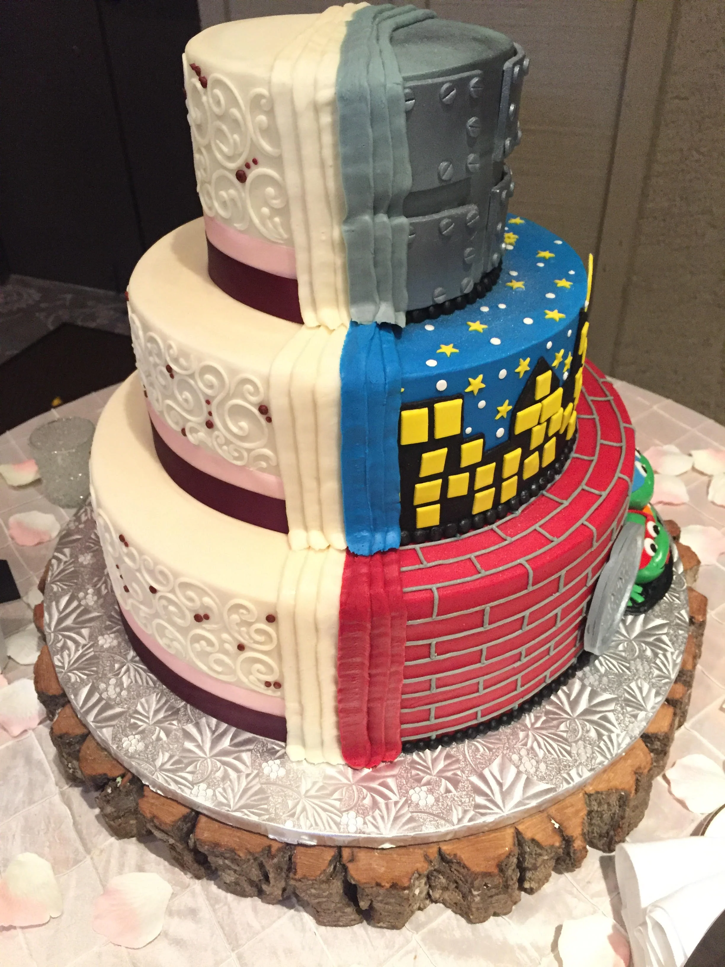 Ninja Turtles and Scroll Work for a Wedding Cake