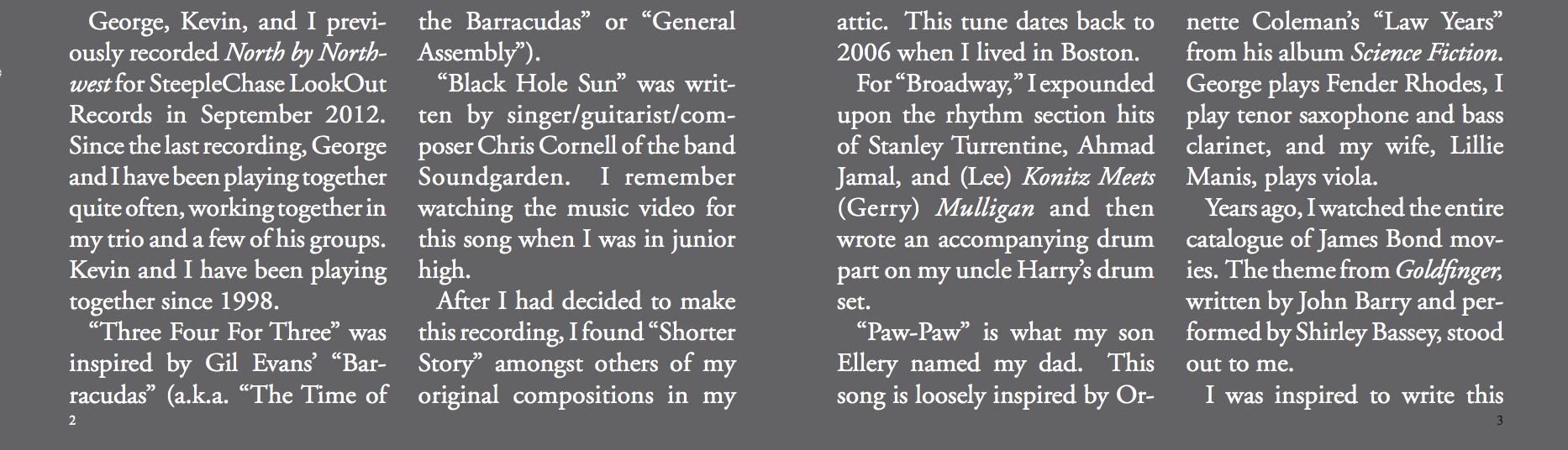 The Golden Mean liner notes, page 1