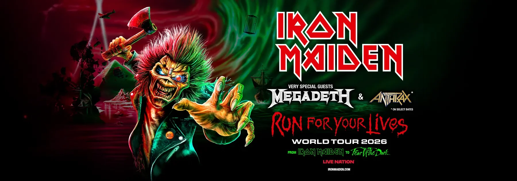 Iron Maiden Announce 2026 Tour Dates with Megadeth and Anthrax