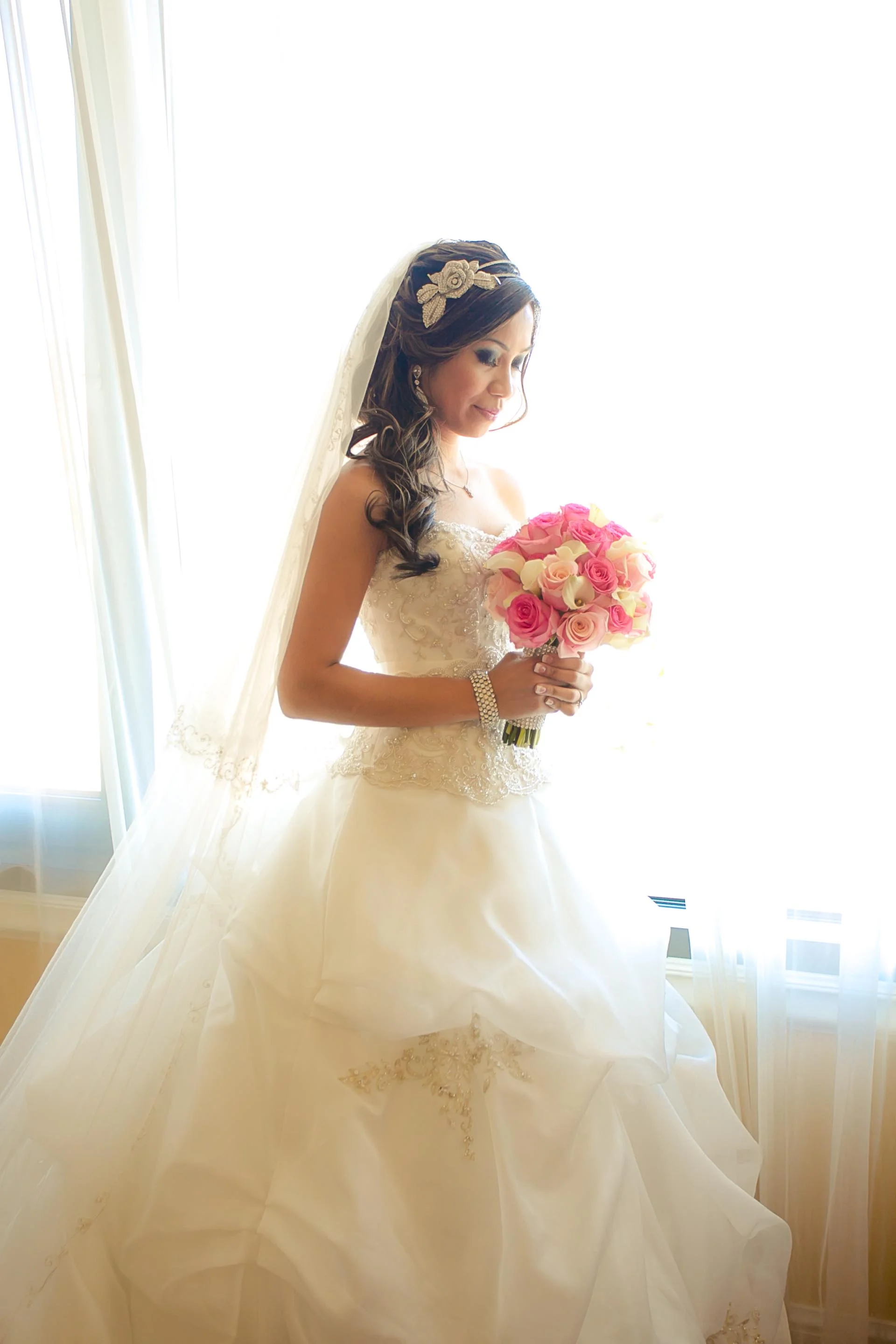 Ollvy's bridal portrait prior to the ceremony