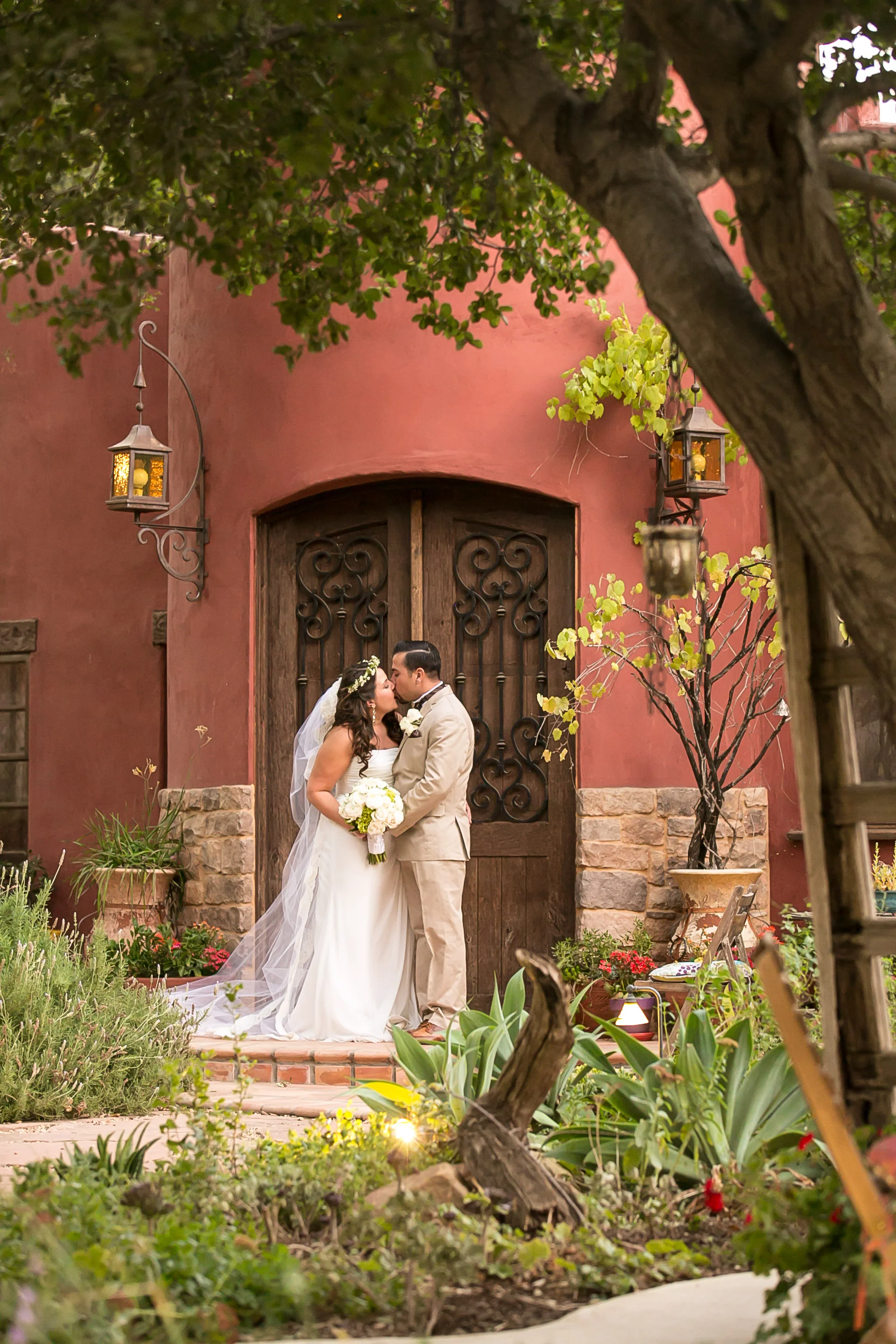 Patty and Jose at the entrance to the main house. 