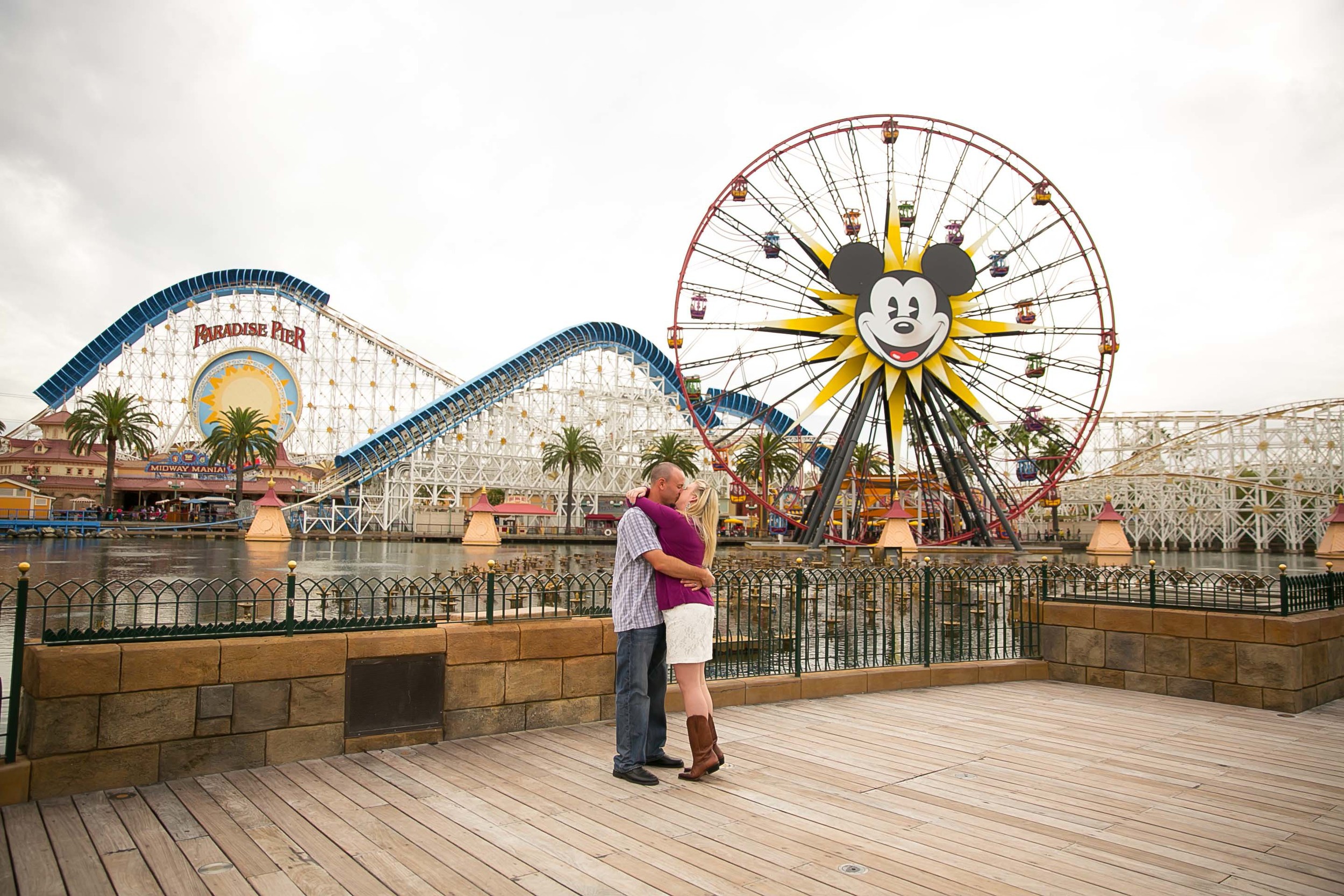 disneyland, california adventure, mickey mouse, ferris wheel, paradise pier, honeymoon, engagement, love, happy, happiest place on earth, los angeles wedding photography, chris holt photography