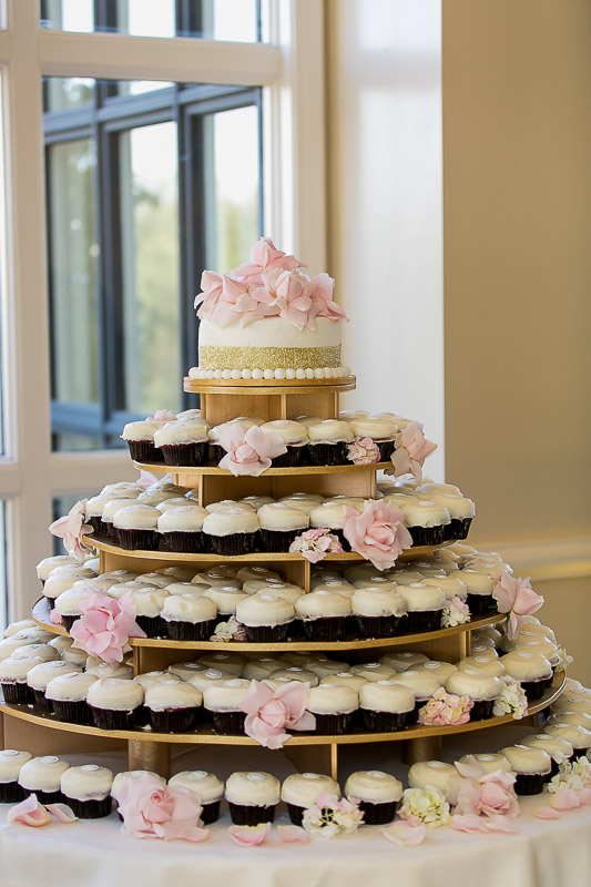  wedding cupcake tower at Summit House Restaurant in Fullerton, CA 