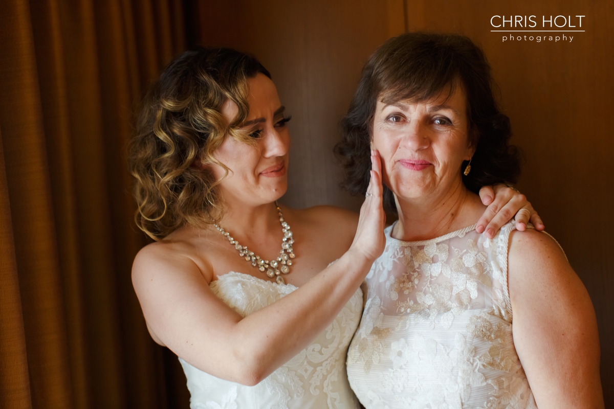 WEDDING, BRIDE, GREEK, GREEK ORTHODOX, SANTA BARBARA GREEK ORTHODOX CHURCH, SANTA BARBARA, HYATT, MOTHER AND BRIDE, PORTRAIT, SMILING, RELAXED, AUTHENTIC, CANDID