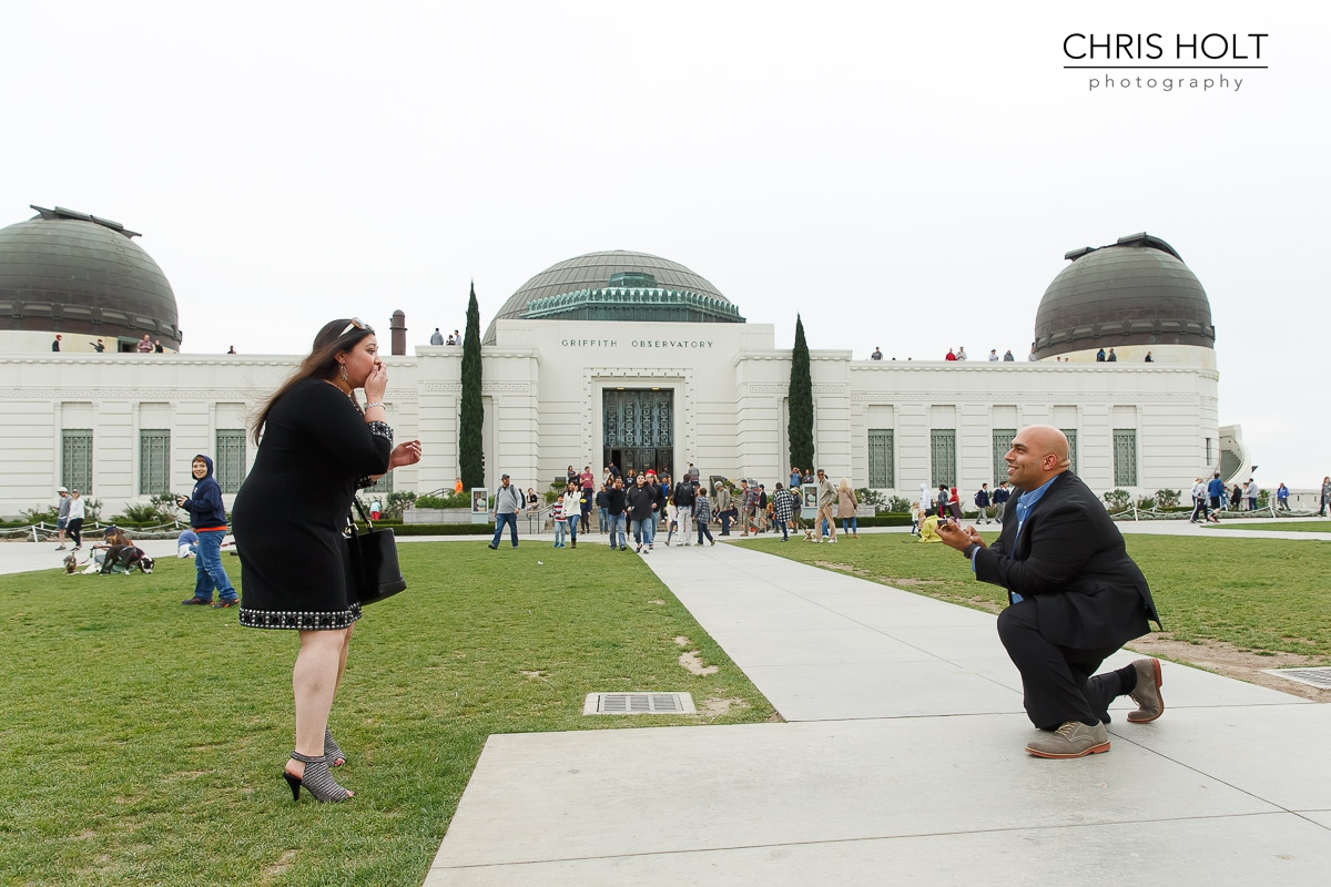 surprise proposal, griffith park, observatory, los angeles, skyline, downtown los angeles, marriage proposal, , la, iconic, hollywood, la county, proposal ideas, inspiration, romantic