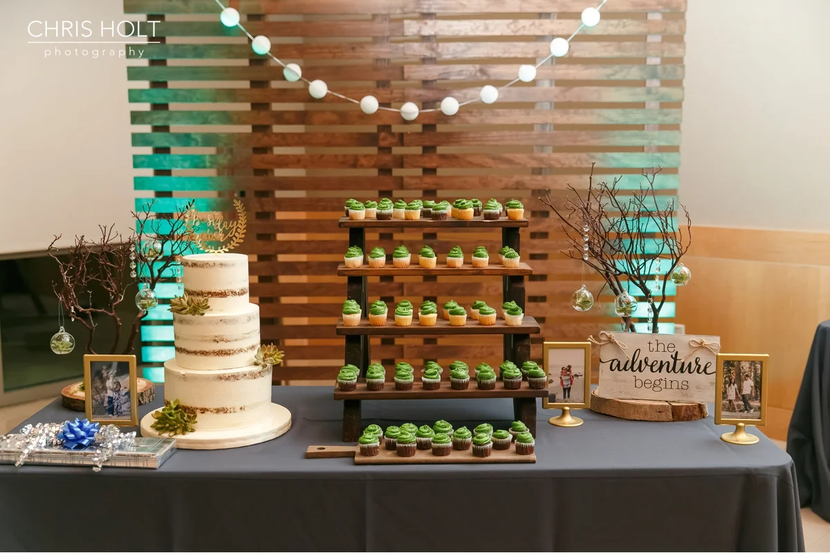 cake and cupcake table at Fullerton Community Center