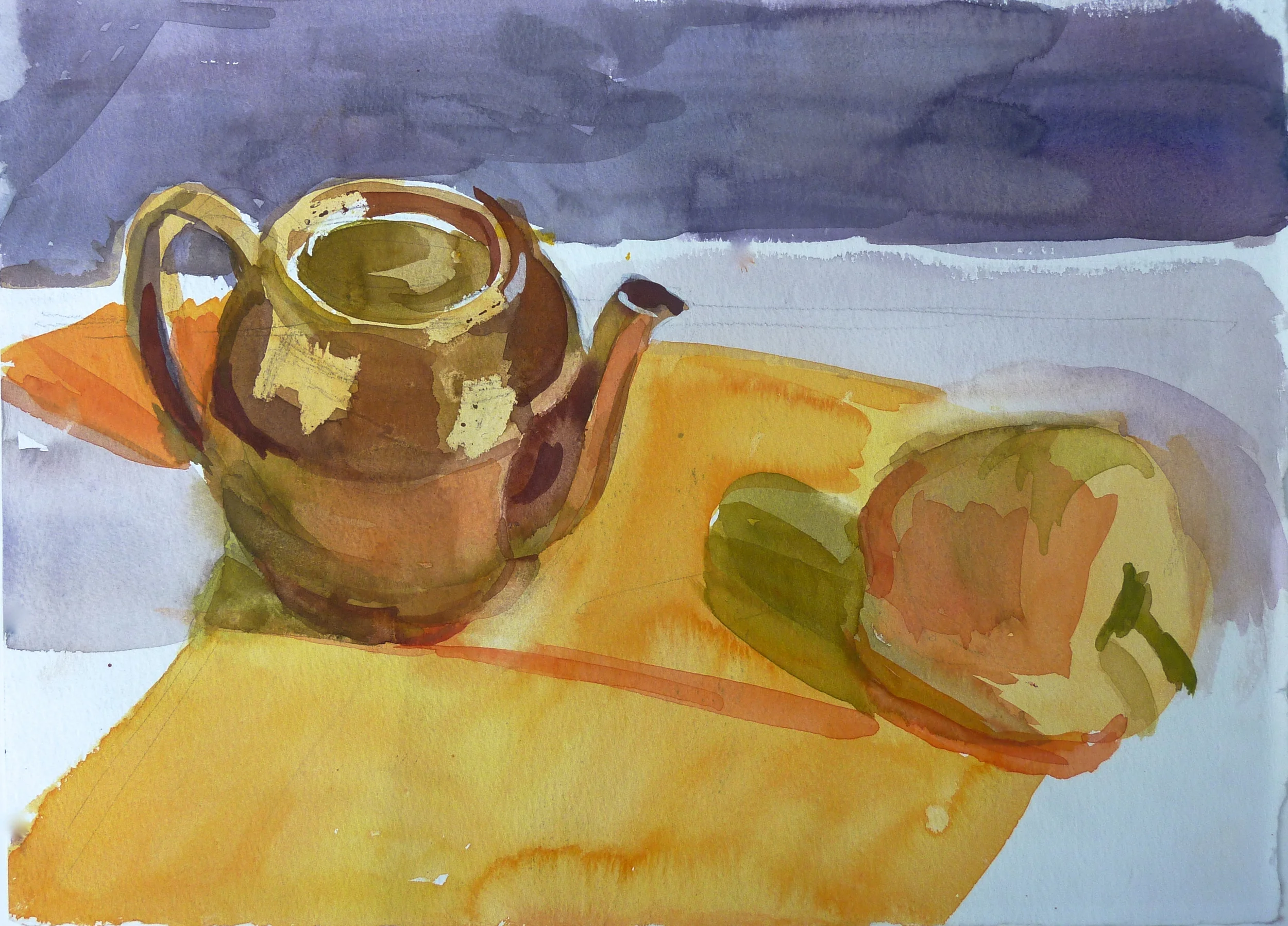 Tea Pot and Pepper, watercolour