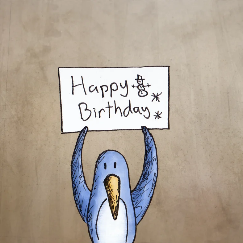 Penguin Birthday Buddy ( http://tinyurl.com/appqfou ). Land of le Beef