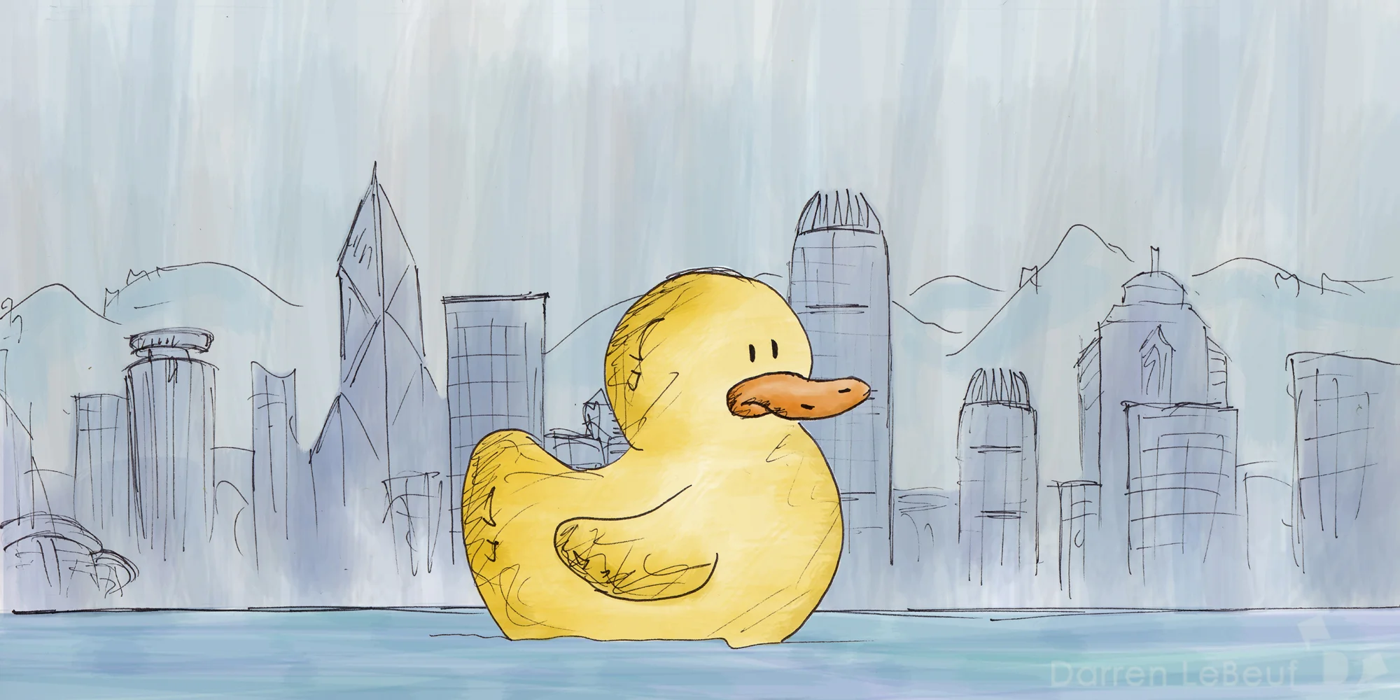 Hong Kong Rubber Duck - as seen by the Land of Le Beef, by Darren Lebeuf