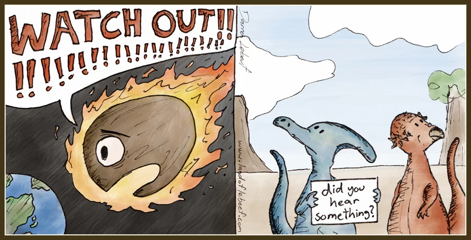 the KT extinction of 65 million BC. The Land of Le Beef, by Darren Lebeuf