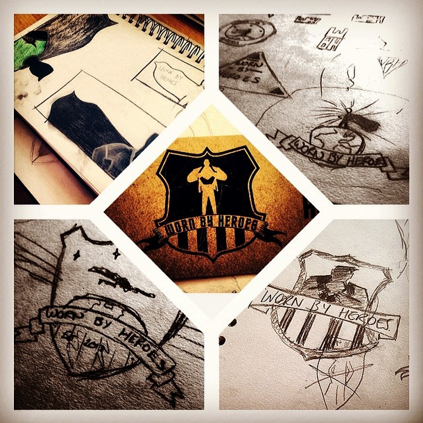 Development of the Worn by Heroes logo