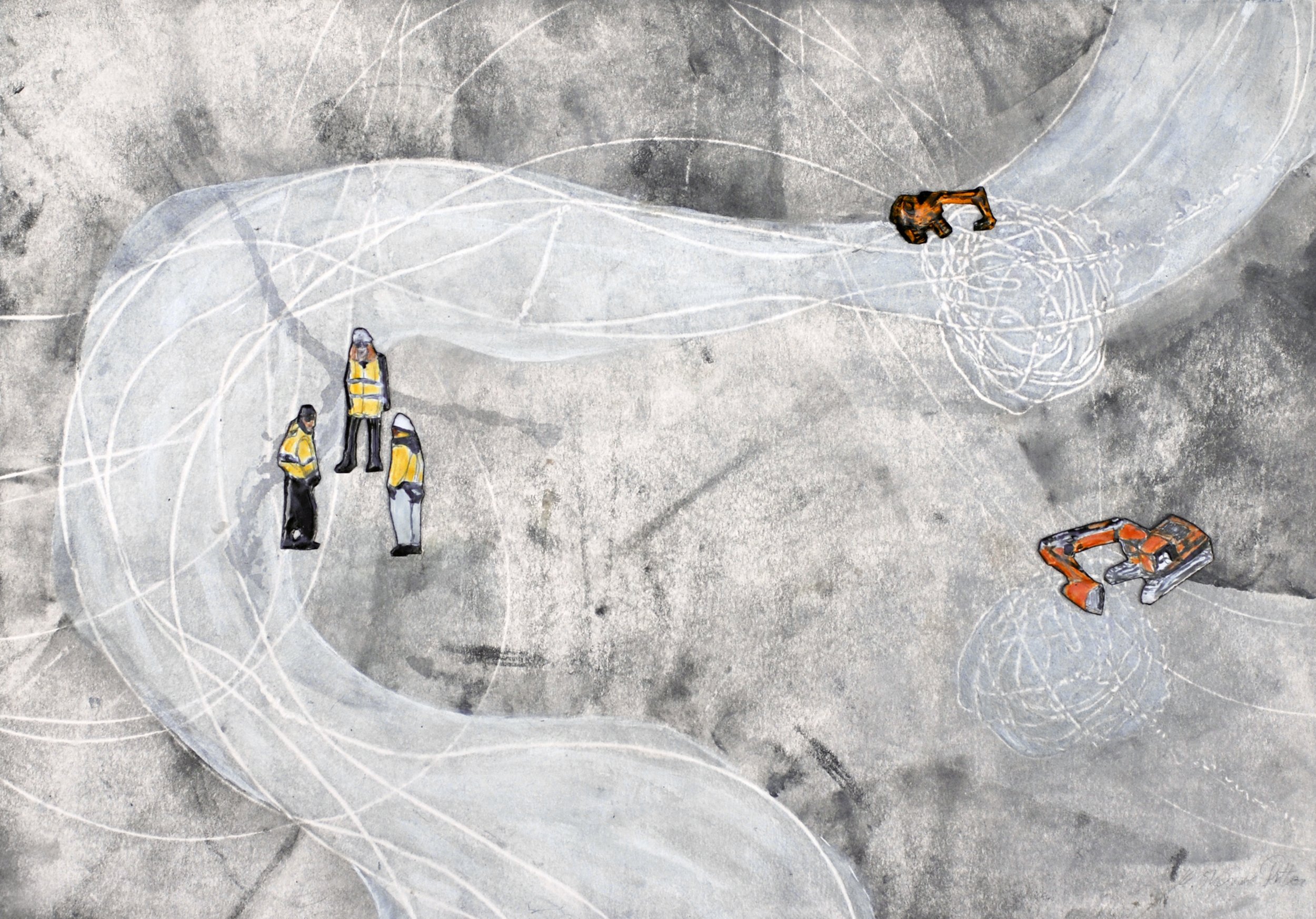 The Little River, collagraph / vitreous enamel, 16” x 11”, 2022