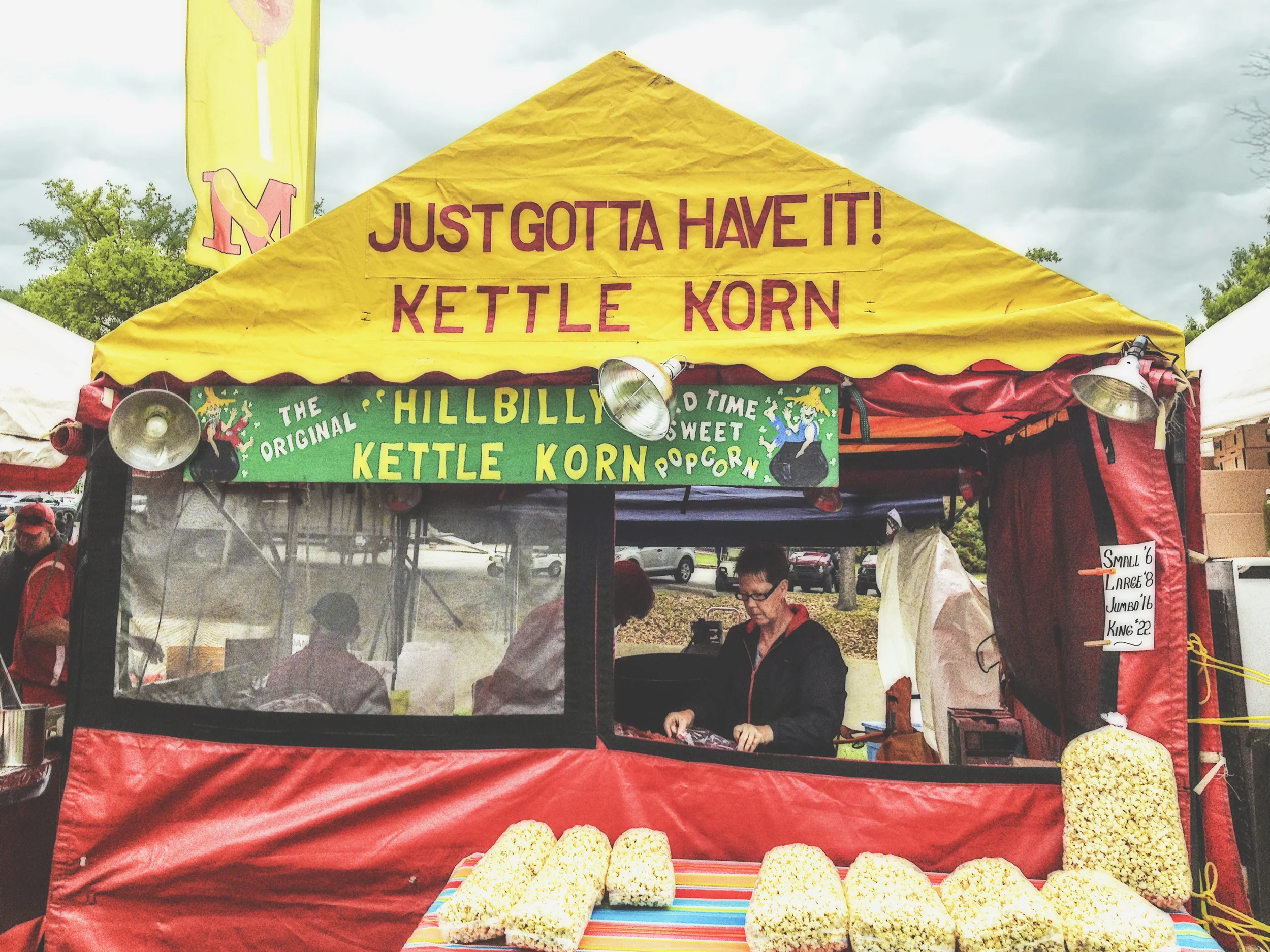It's impossible to leave jazz fest without sampling the wares of our friends at Hillbilly Kettle Korn. 