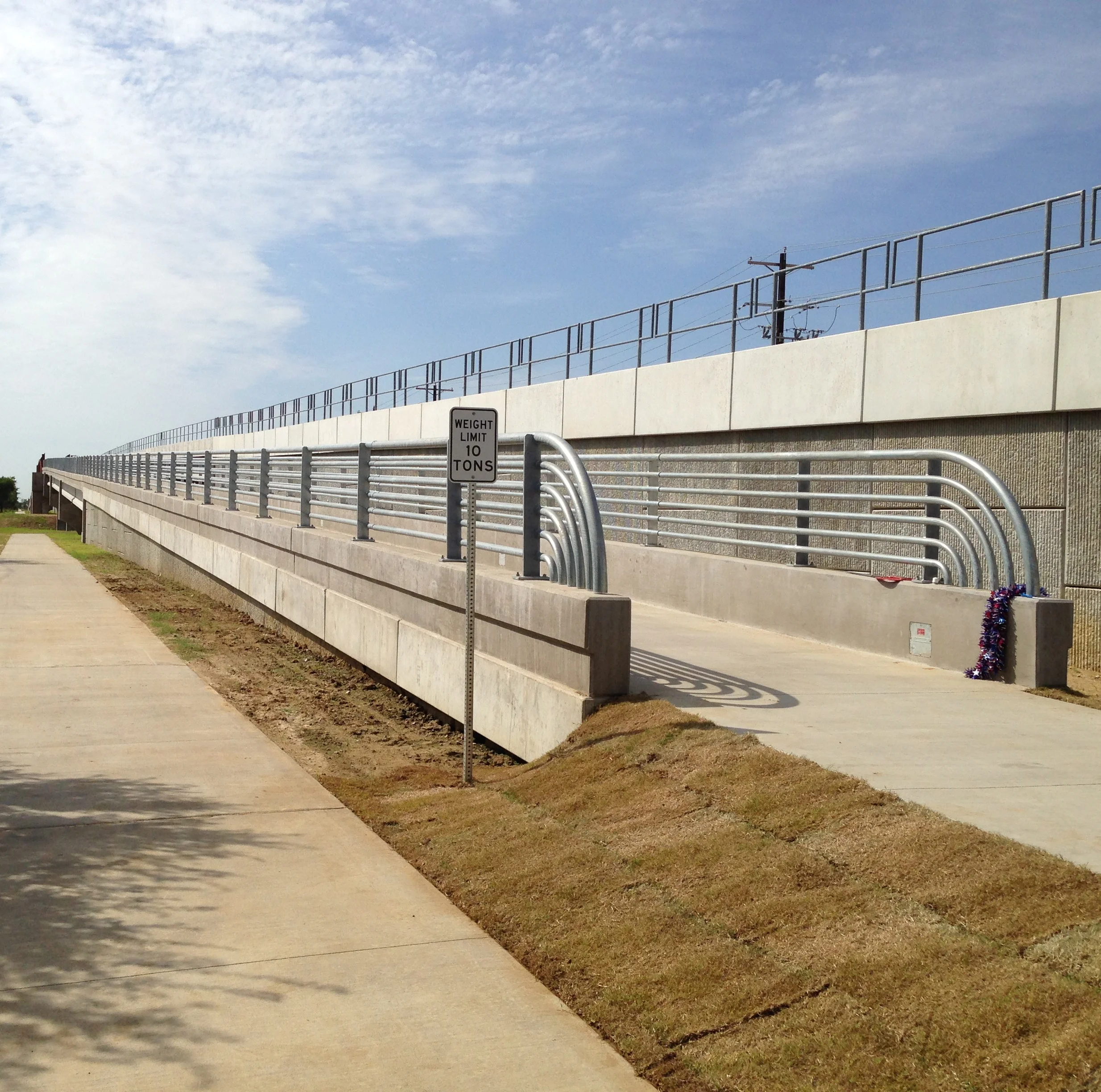 The new MLK pedestrian bridge over Loop 288. 