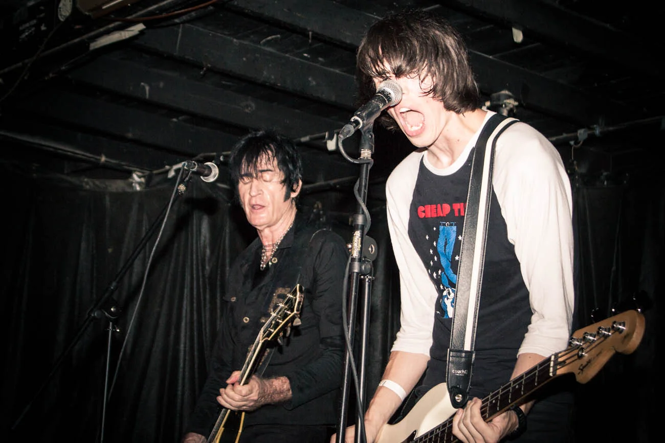 Two legends, Sonny Vincent and Daniel Fried, share the stage at Rubber Gloves