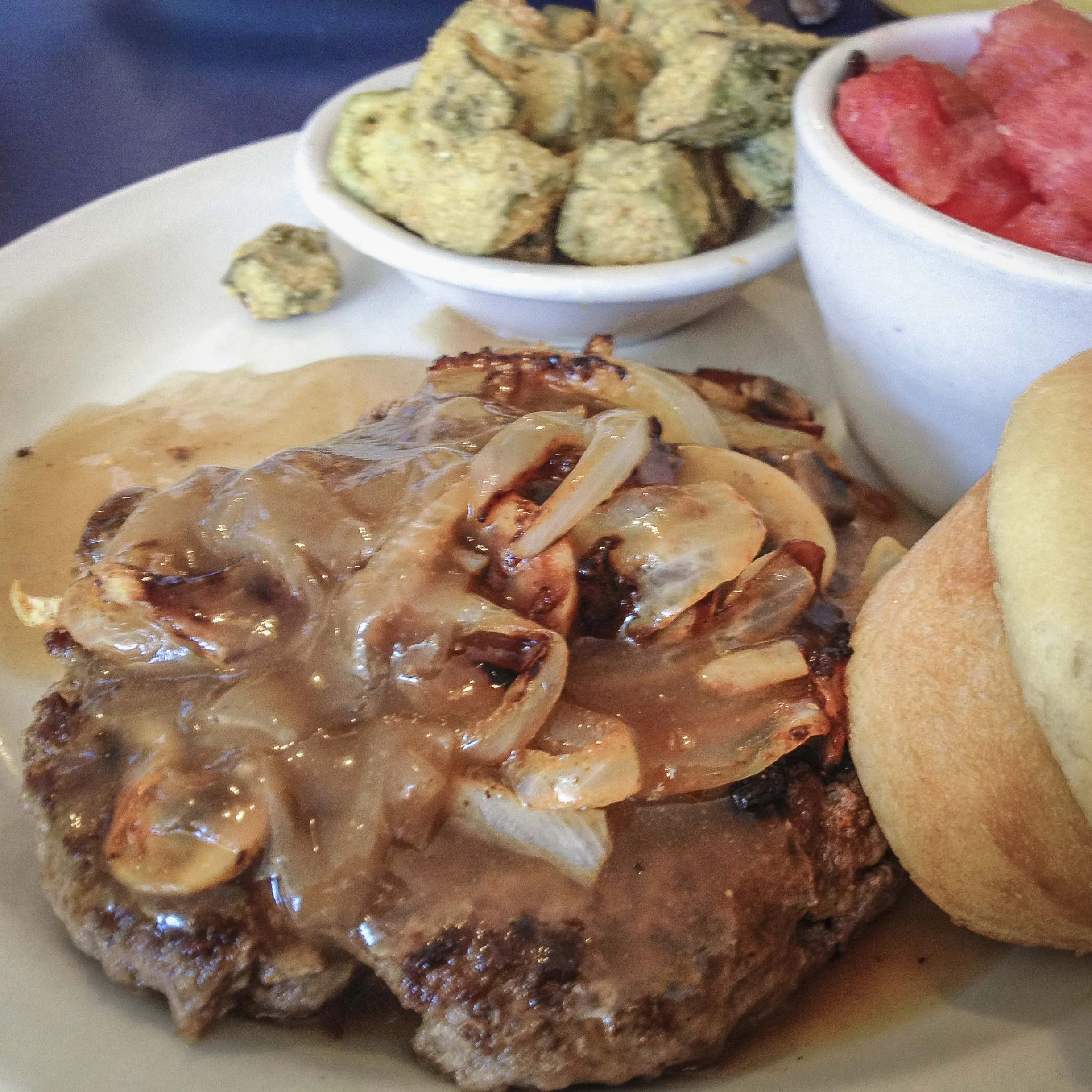 As part of an upcoming feature on restaurants right outside of the Denton city limits, we ate at Mom's on Main in Aubrey, TX and were pretty full after a couple of gut bombs like what you see in the picture above.