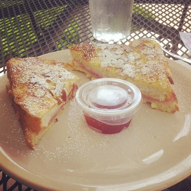 Contributer, Naomi Wood ( @NaysNews ) says this monte cristo from Cups 'n Crepes is one of the best sandwiches in town and based on this shot, we're not inclined to disagree. 