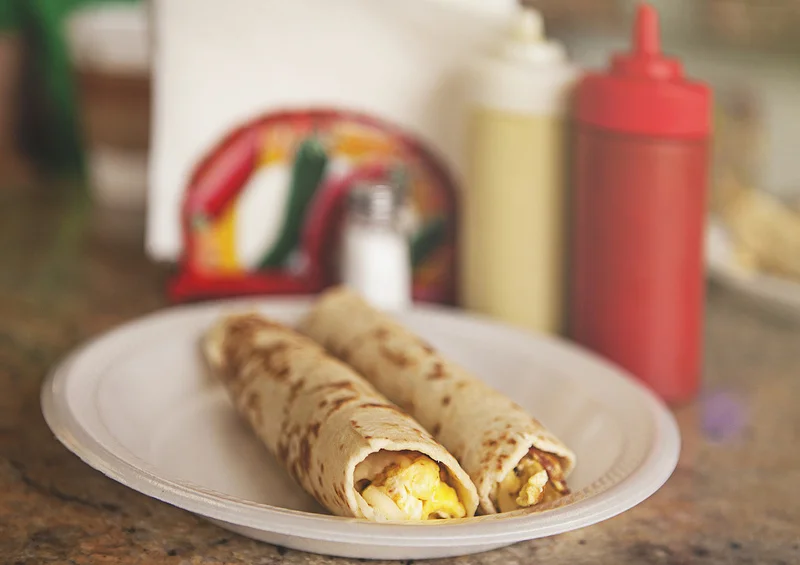 Breakfast tacos from La Estrella. 