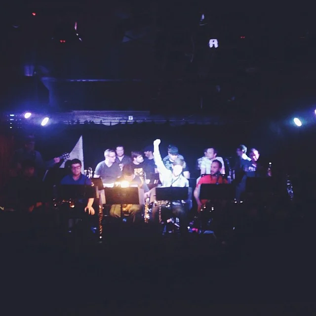 Members of the 1 o'clock playing at Abbey Underground (is that what it's currently being called) last week. Photo by Shaina Sheaff. 