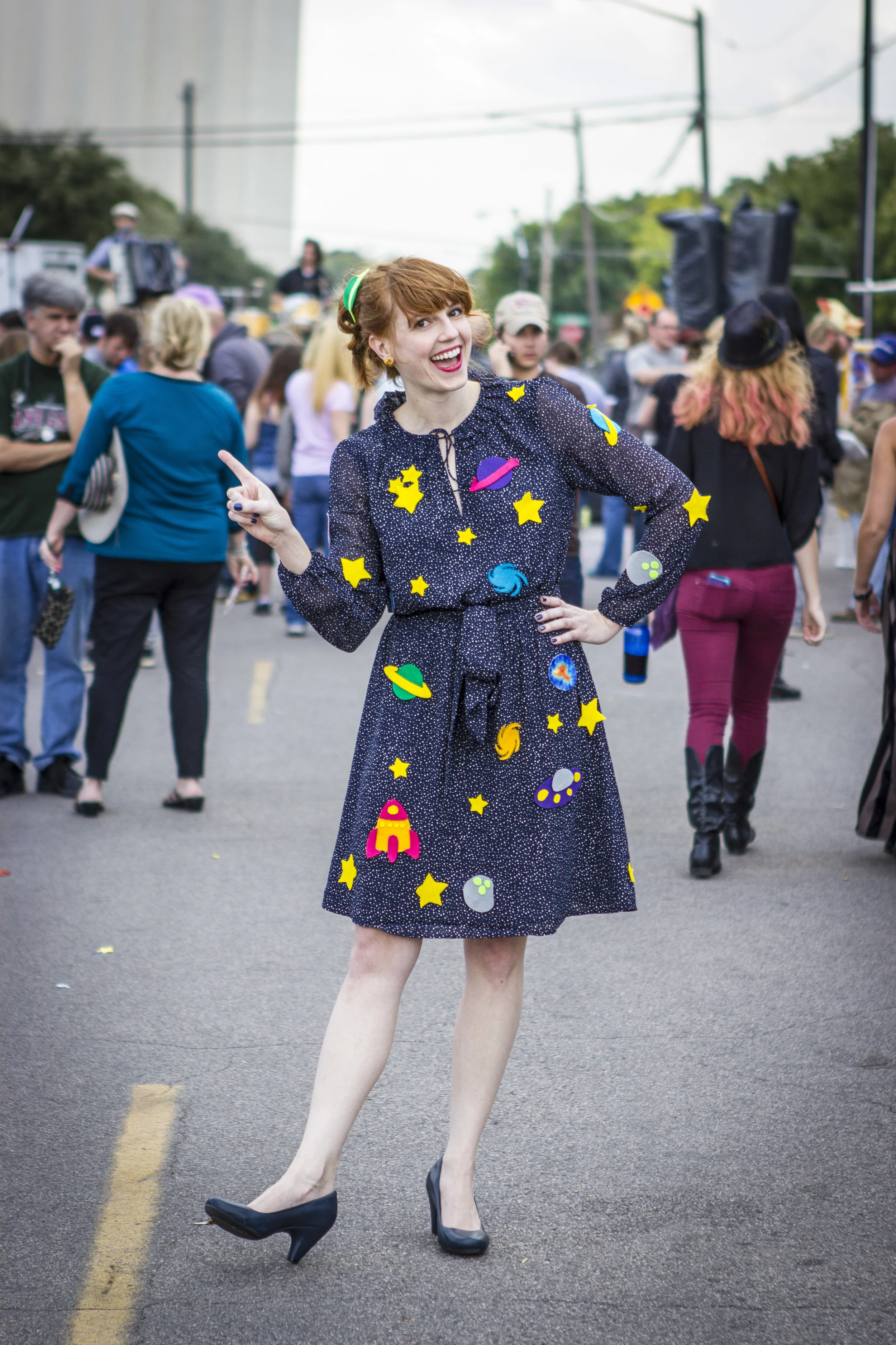 Of course, there's more to Denton's Day of the Dead fest than just the coffin races (but does there need to be). Lots of folks in costumes (like the Ms. Frizzle pictured above), plenty of vendors and wonderful entertainment were all over. 