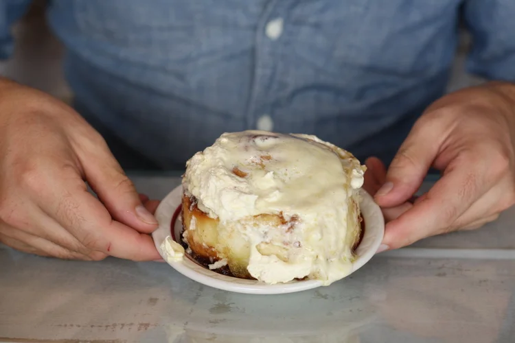 A cinnamon roll from Royal's