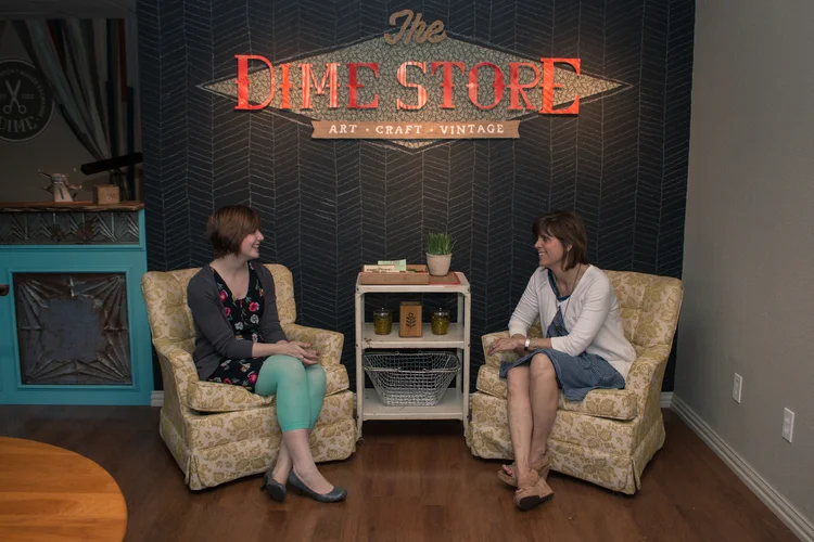 Shelley Cristner and Rachel Aughtry, co-owners of The Dime Store. Photo by Dave Koen.