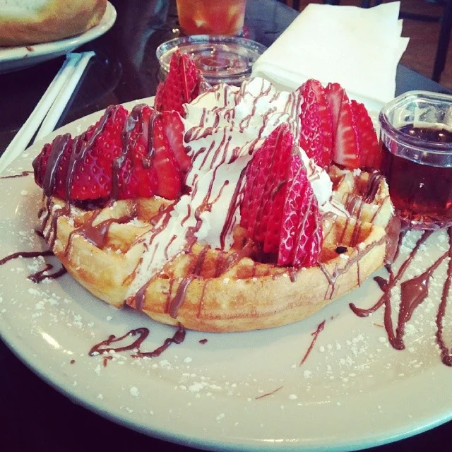 Strawberry, nutella and whipped cream waffle from 7 Mile Cafe. Photo by Thorpe Griner. 