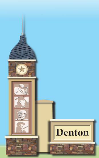 A render of some of the signage that will guide people into Denton. 