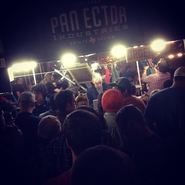 "Buy a beer get a free shirt from Pan Ector Day" at Lou's is one of our favorite days. We're obviously not alone. Photo by @mkernan. 