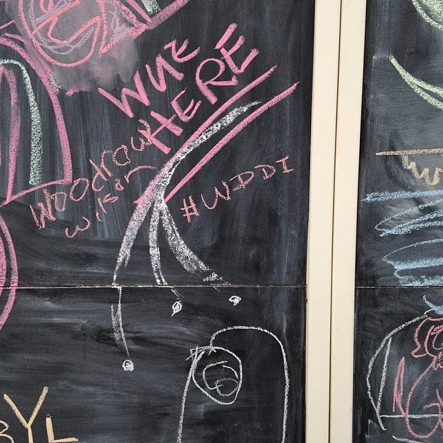 @hollyintexas caught our favorite hashtag on the chalkboard... we dig it. Thankful nobody turned the #WDDI into genitals...yet. 