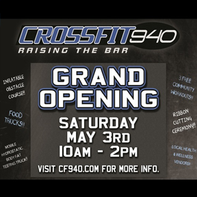 CrossFit 940 is the premier strength and conditioning facility in Denton, TX. They offer daily group CrossFit training and personal training to those just starting out on their journey to health and fitness as well as elite athletes who desire to take their game to the next level. CrossFit 940 is raising the bar on functional fitness.