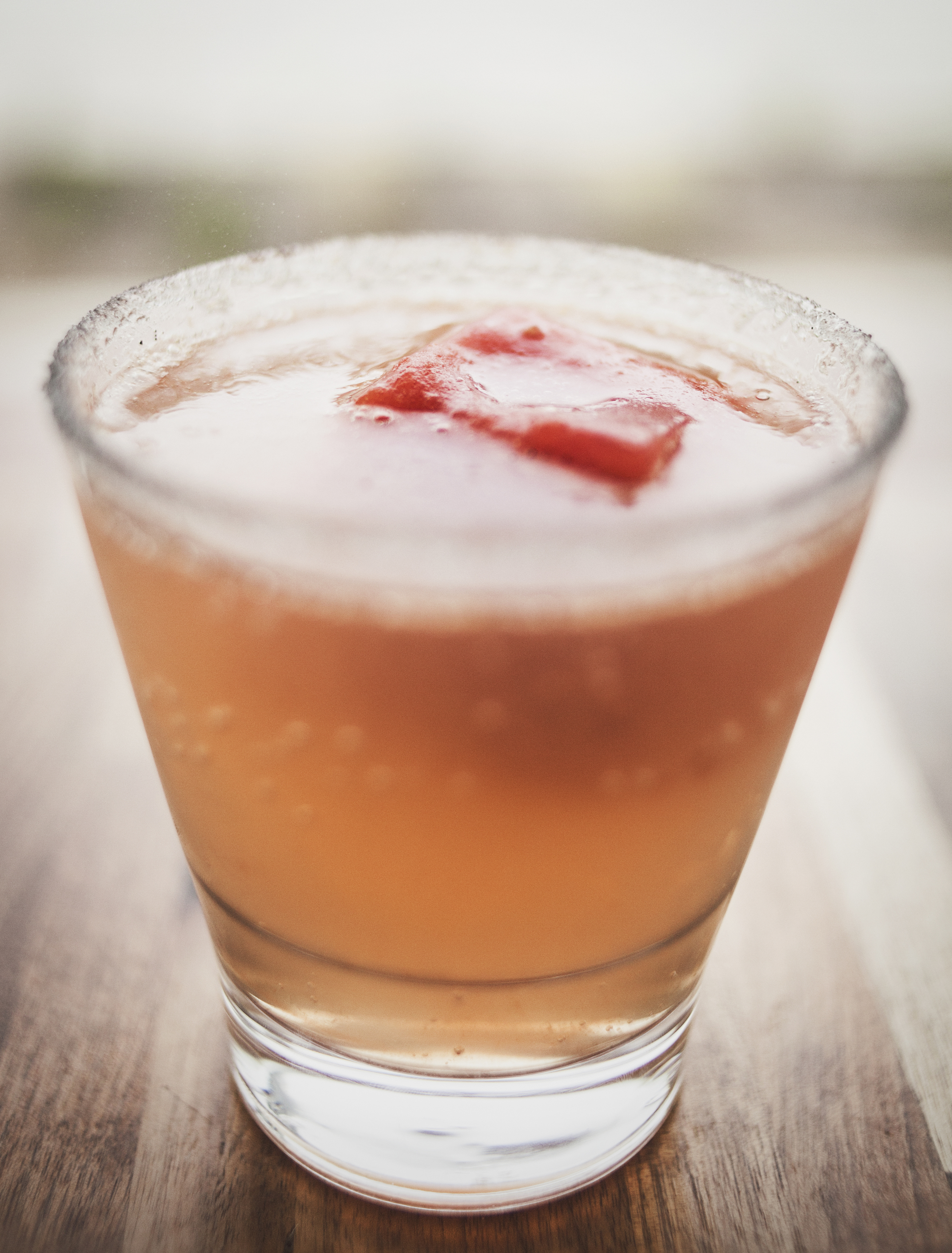 A cube of juice with some tonic and simple syrup. 