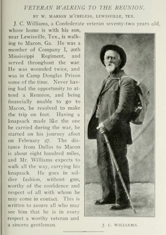 The Walkabout Odyssey of J.C. Williams mocks your best FitBit stats, ya whippersnapper slackers! Photo from this Mississippi-soldier website . 