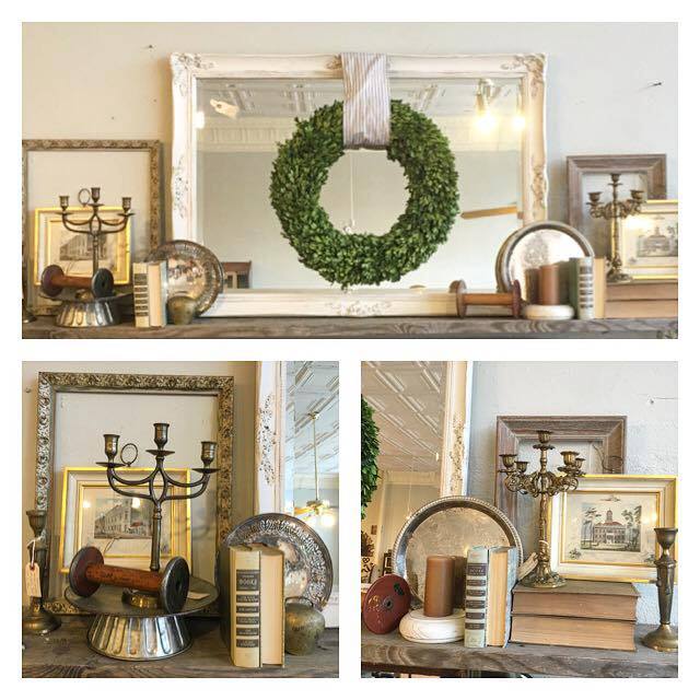 Vintage Bleu is ready to style your mantle. 