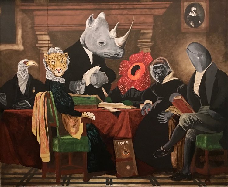 Detail of "Guild of Endangered Species" currently on display at LSA in Denton, TX. 